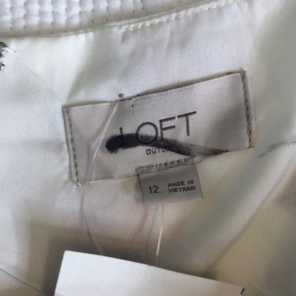 LOFT Outlet Womens Cream  Pink Floral Sleeveless Fit Flare Dress Size 12 - Picture 10 of 12